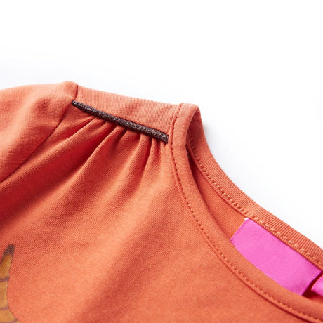 VidaXL Kindershirt mit langen Ärmeln 92 orange-braun