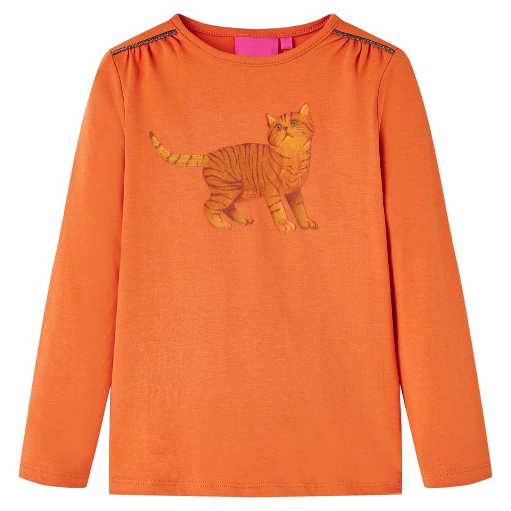 VidaXL Kindershirt mit langen Ärmeln 116 Orange-Braun