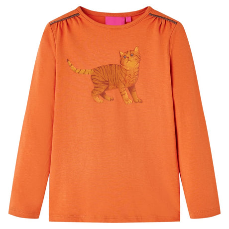 VidaXL Kindershirt mit langen Ärmeln 128 Orange-Braun