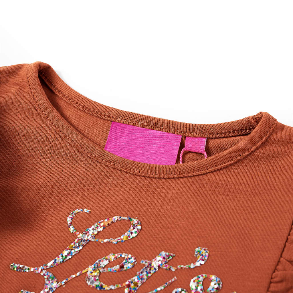 VidaXL Kindershirt mit langen Ärmeln 92 cognacfarben