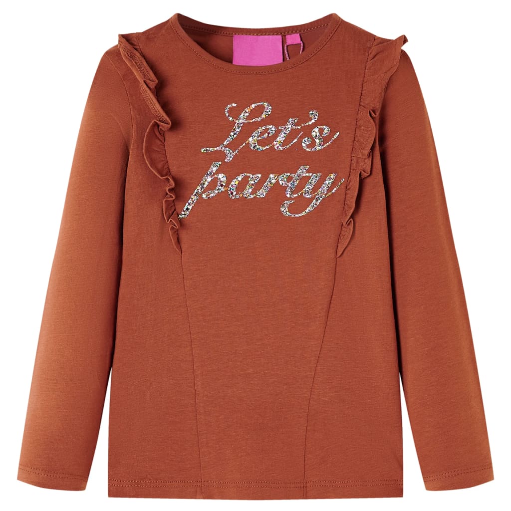VidaXL Kindershirt mit langen Ärmeln 128 cognacfarben