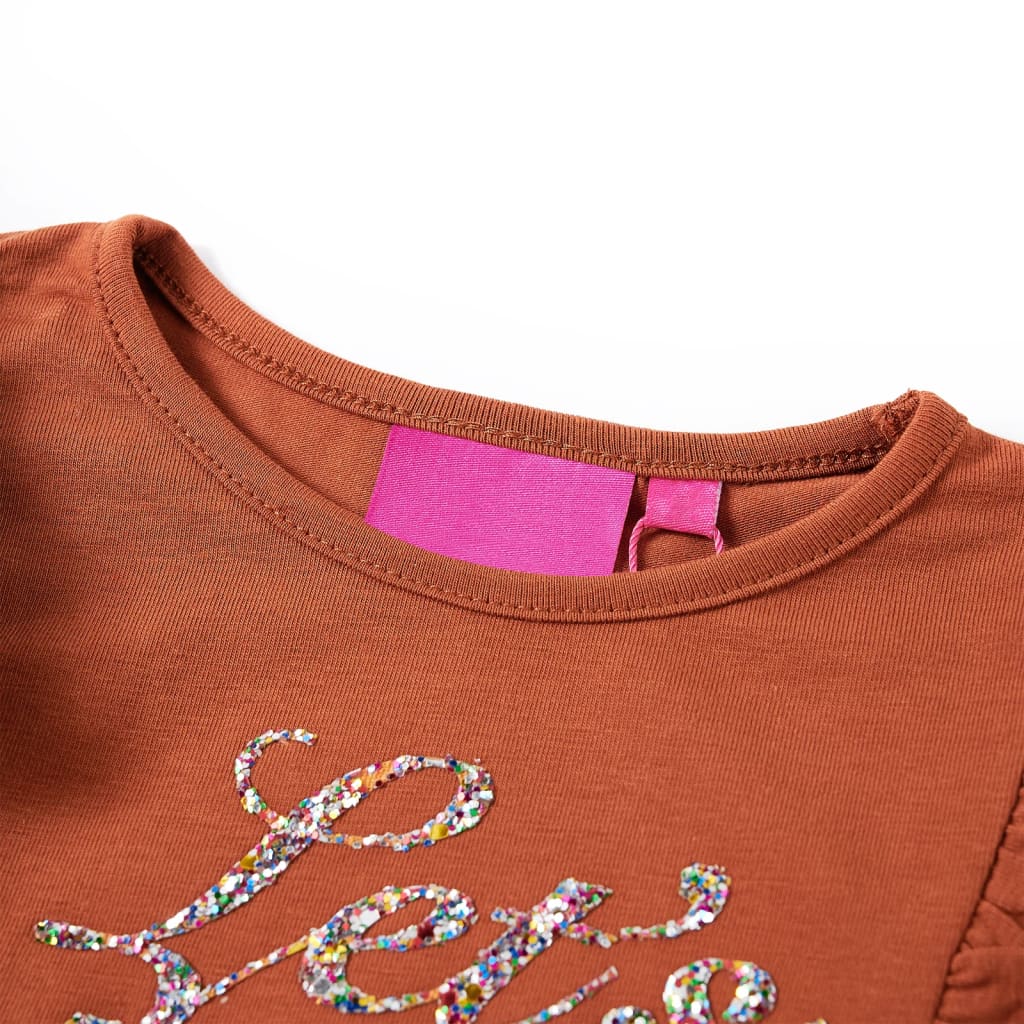 VidaXL Kindershirt mit langen Ärmeln 140 cognacfarben