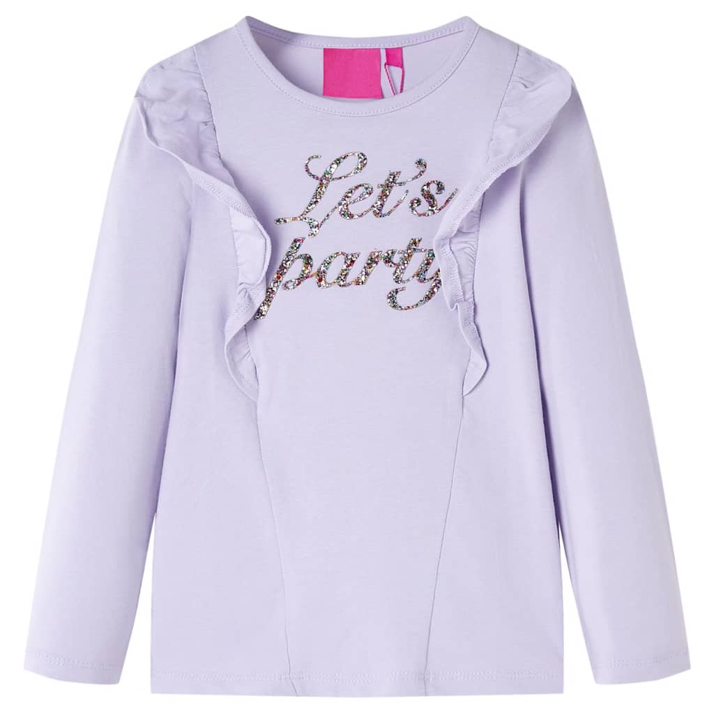 VidaXL Kindershirt mit langen Ärmeln 116 Hellflieder