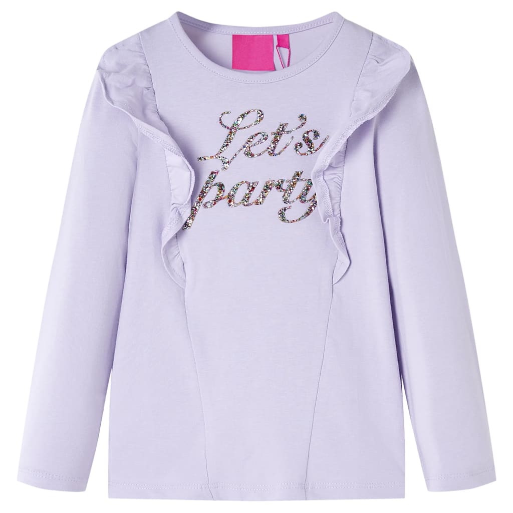 VidaXL Kindershirt mit langen Ärmeln 128 Hellflieder