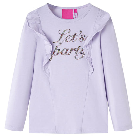 VidaXL Kindershirt mit langen Ärmeln 128 Hellflieder