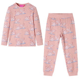 VidaXL Kinderpyjama mit langen Ärmeln 128 Hellrosa