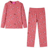 VidaXL Kinderpyjama mit langen Ärmeln 128 Altrosa