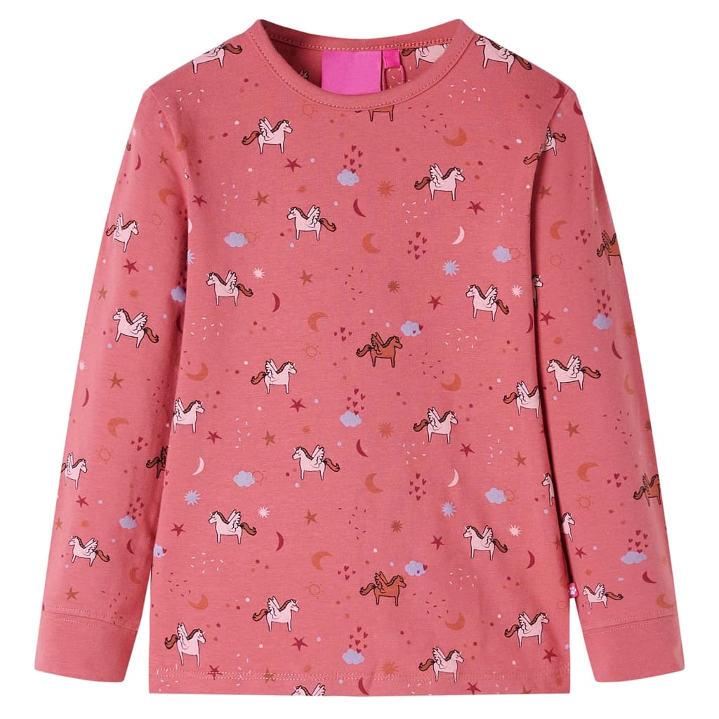 VidaXL Kinderpyjama mit langen Ärmeln 128 Altrosa