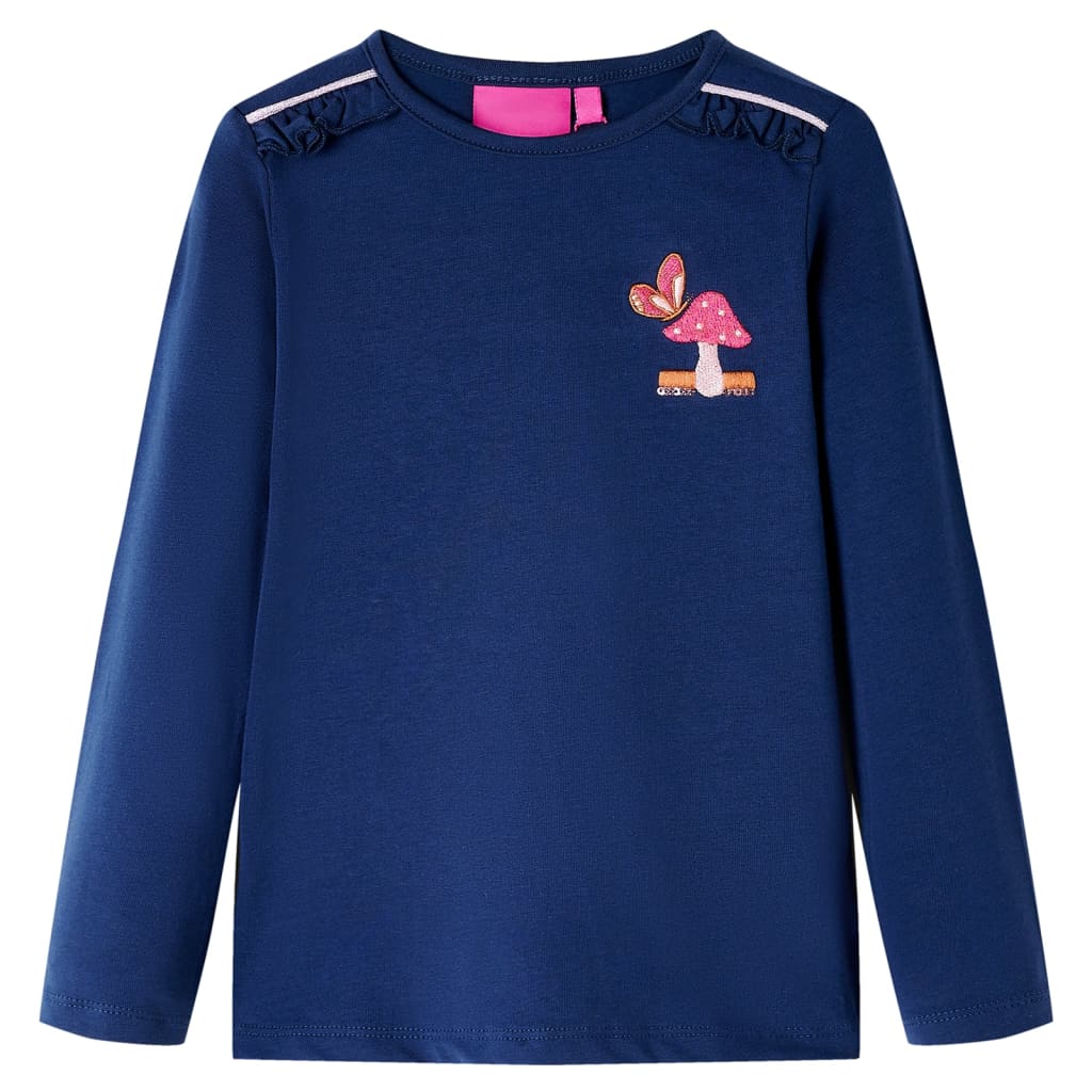 VidaXL Kindershirt mit langen Ärmeln 116 Marineblau