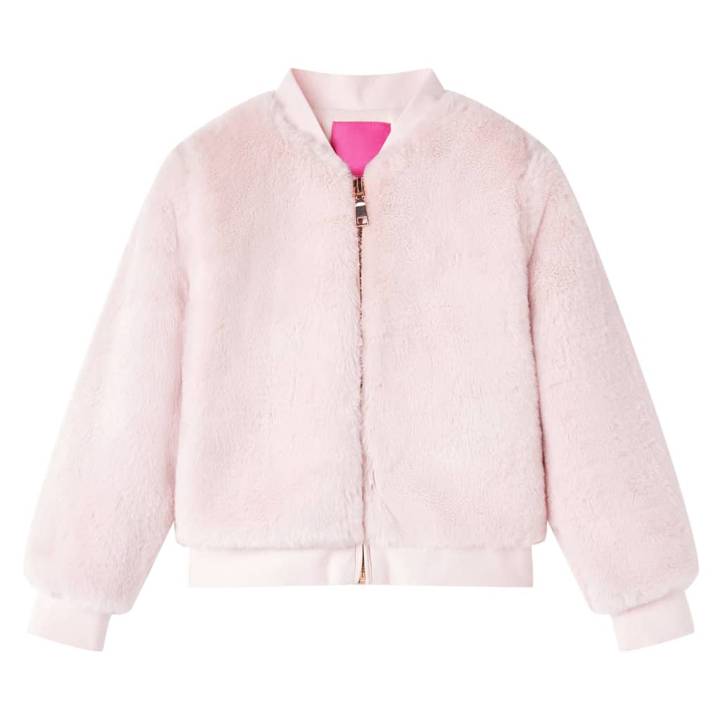 VidaXL Kindermantel 128 Kunstfell Zartrosa