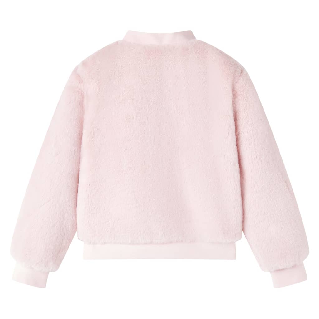 VidaXL Kindermantel 128 Kunstfell Zartrosa
