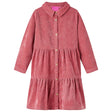 VidaXL Kinderkleid mit langen Ärmeln Cord 116 Altrosa