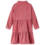 VidaXL Kinderkleid mit langen Ärmeln Cord 116 Altrosa