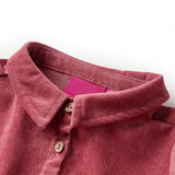 VidaXL Kinderkleid mit langen Ärmeln Cord 128 Altrosa