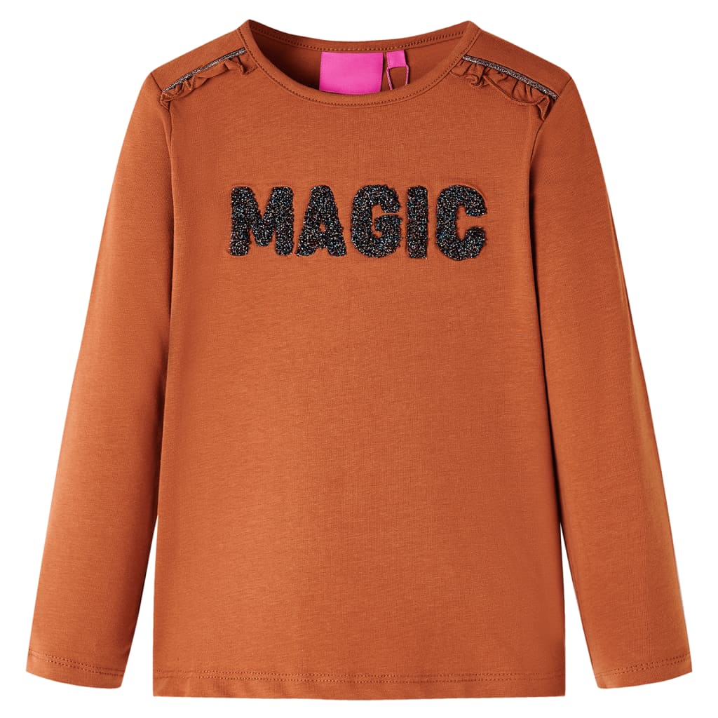 VidaXL Kindershirt mit langen Ärmeln 104 cognacfarben
