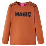 VidaXL Kindershirt mit langen Ärmeln 116 cognacfarben