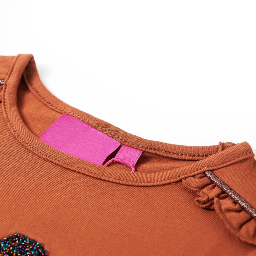 VidaXL Kindershirt mit langen Ärmeln 140 cognacfarben