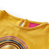 VidaXL Kindershirt mit langen Ärmeln 128 Ocker