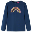 VidaXL Kindershirt mit langen Ärmeln 128 Marineblau