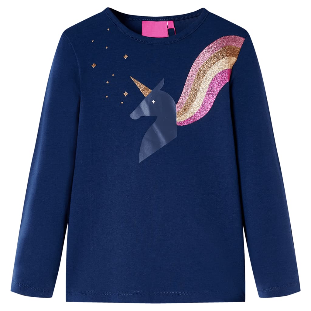 VidaXL Kindershirt mit langen Ärmeln 104 Marineblau