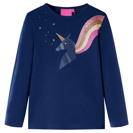 VidaXL Kindershirt mit langen Ärmeln 104 Marineblau