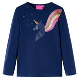 VidaXL Kindershirt mit langen Ärmeln 128 Marineblau