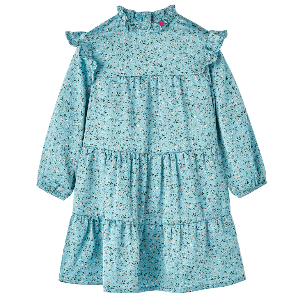 VidaXL Kinderkleid mit langen Ärmeln 116 Blau