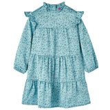 VidaXL Kinderkleid mit langen Ärmeln 116 Blau