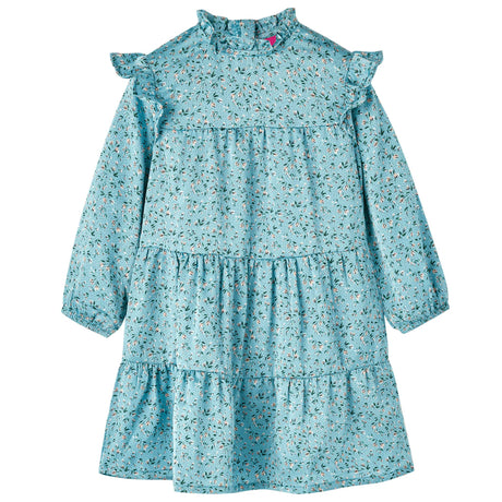 VidaXL Kinderkleid mit langen Ärmeln 116 Blau