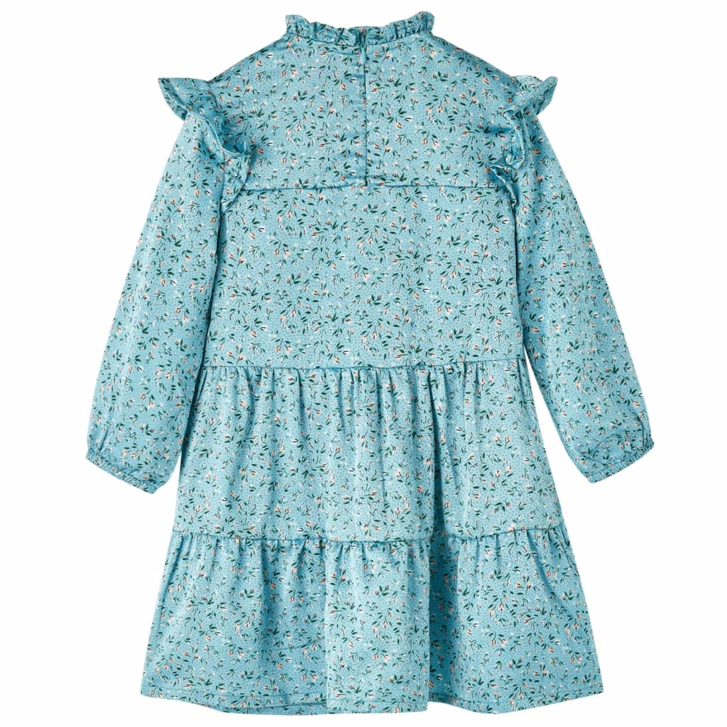 VidaXL Kinderkleid mit langen Ärmeln 116 Blau