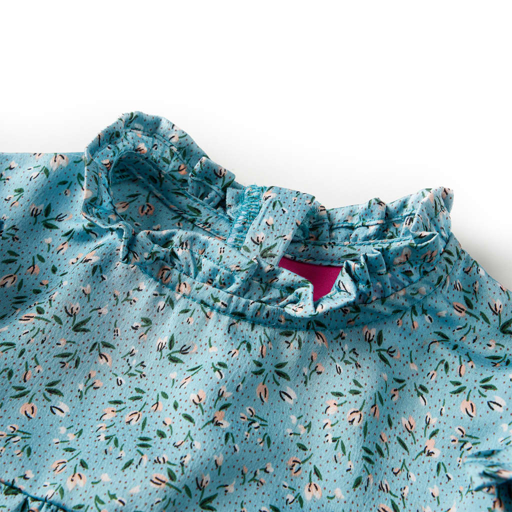 VidaXL Kinderkleid mit langen Ärmeln 116 Blau
