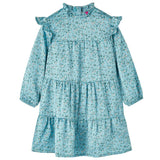 VidaXL Kinderkleid mit langen Ärmeln 128 Blau