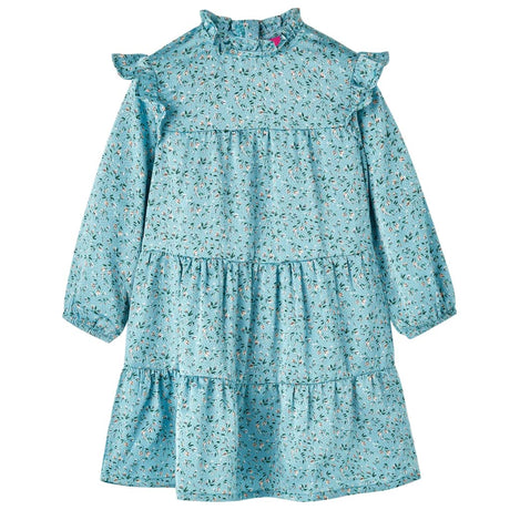 VidaXL Kinderkleid mit langen Ärmeln 128 Blau