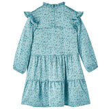 VidaXL Kinderkleid mit langen Ärmeln 128 Blau