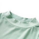 VidaXL Kindershirt mit langen Ärmeln, niedriger Rollkragen 92 dunkles Mint