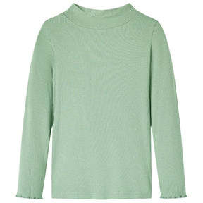 VidaXL Kindershirt mit langen Ärmeln, niedriger Rollkragen 128, dunkles Mint