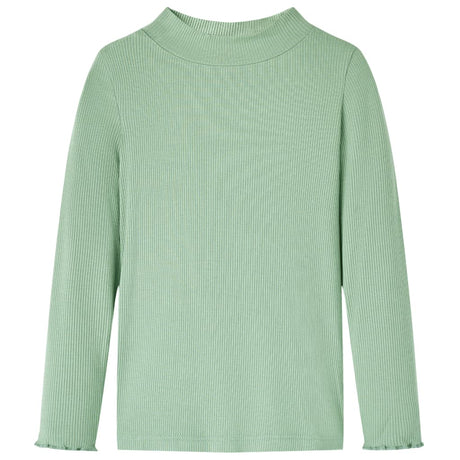 VidaXL Kindershirt mit langen Ärmeln, niedriger Rollkragen 128, dunkles Mint