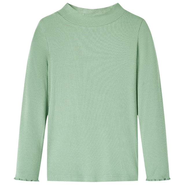 VidaXL Kindershirt mit langen Ärmeln, niedriger Rollkragen 128, dunkles Mint