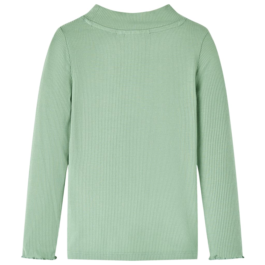 VidaXL Kindershirt mit langen Ärmeln, niedriger Rollkragen 128 dunkles Mint