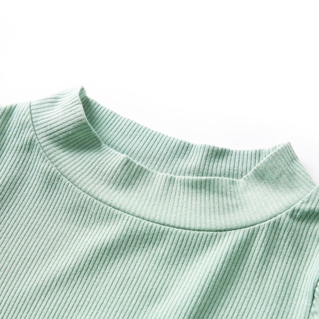 VidaXL Kindershirt mit langen Ärmeln, niedriger Rollkragen 128 dunkles Mint