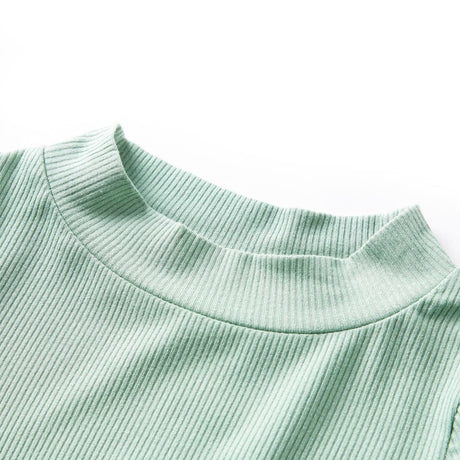VidaXL Kindershirt mit langen Ärmeln, niedriger Rollkragen 128, dunkles Mint