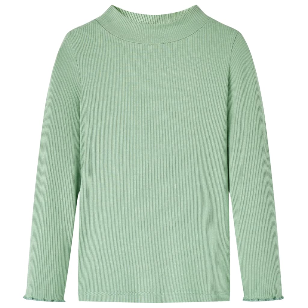 VidaXL Kindershirt mit langen Ärmeln, niedriger Rollkragen 140, dunkles Mint
