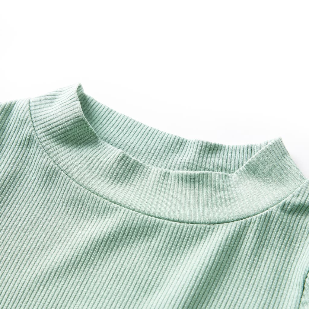 VidaXL Kindershirt mit langen Ärmeln, niedriger Rollkragen 140, dunkles Mint