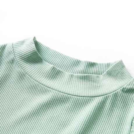 VidaXL Kindershirt mit langen Ärmeln, niedriger Rollkragen 140, dunkles Mint