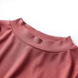 VidaXL Kindershirt mit langen Ärmeln und tiefem Rollkragen 140 Rotbraun