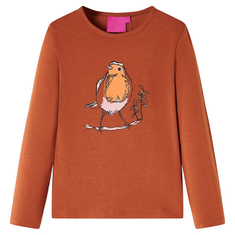 VidaXL Kindershirt mit langen Ärmeln 104 cognacfarben