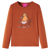 VidaXL Kindershirt mit langen Ärmeln 116 cognacfarben