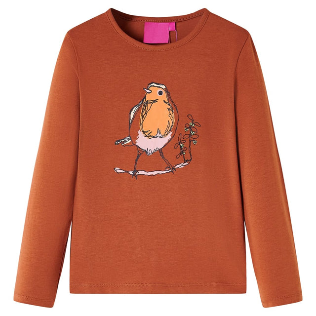 VidaXL Kindershirt mit langen Ärmeln 116 cognacfarben