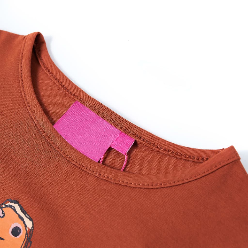 VidaXL Kindershirt mit langen Ärmeln 128 cognacfarben