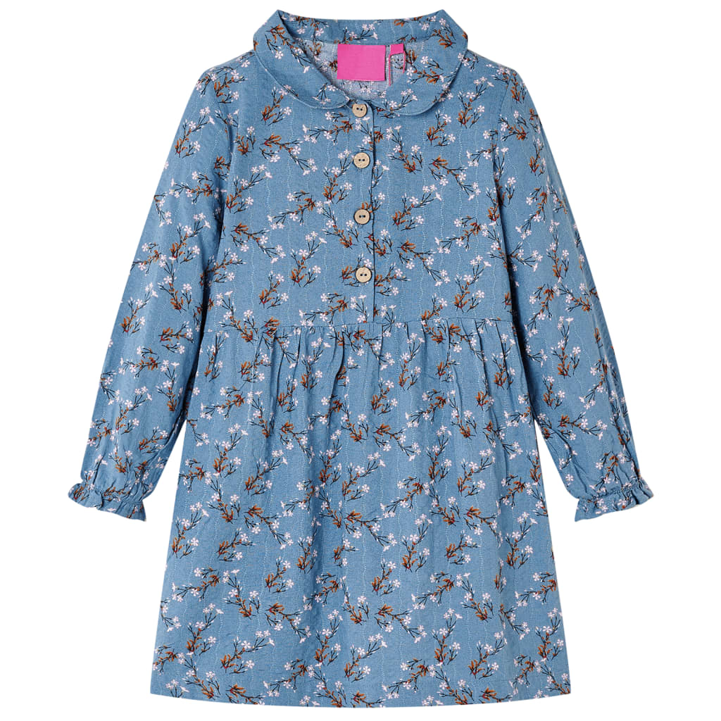 VidaXL Kinderkleid mit langen Ärmeln 140 in der Farbe Petrol